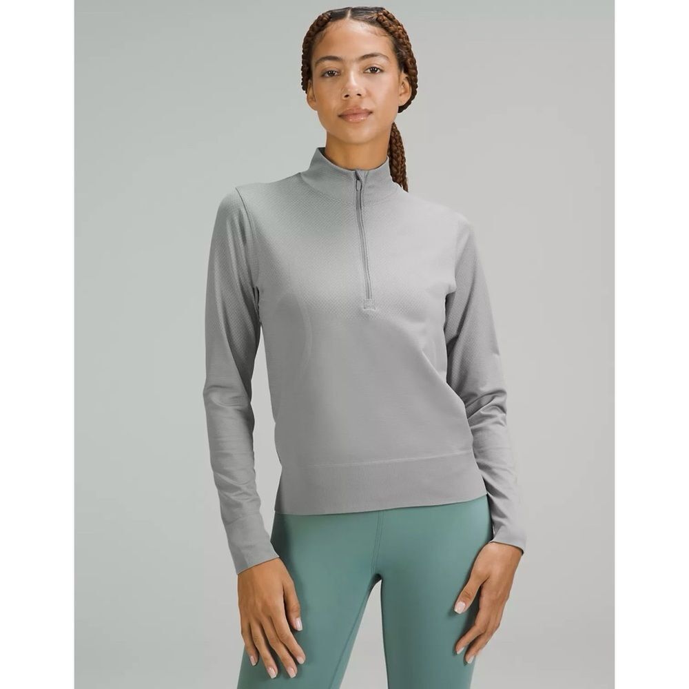 Lululemon Swiftly Tech Relaxed Half Zip Pullover Gull Gray Sage Size Medium